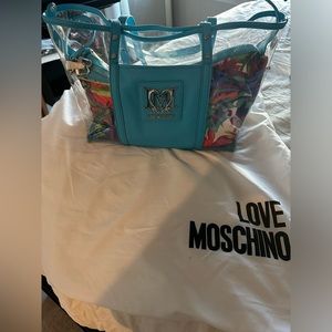love moschino clear tote bag- brand new